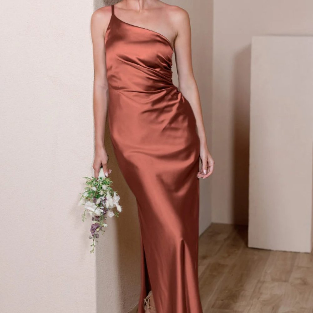 Revelry Jade Satin Dress